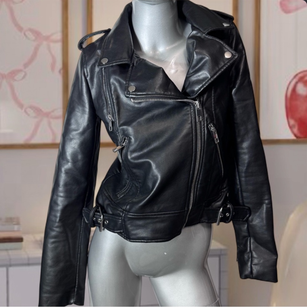Zara Moto Faux-Leather Women's Black Jacket